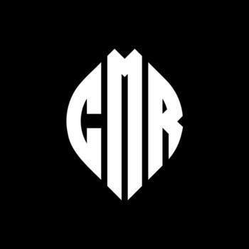 CMR circle letter logo design with circle and ellipse shape. CMR ellipse letters with typographic style. The three initials form a circle logo. CMR Circle Emblem Abstract Monogram Letter Mark Vector. vector