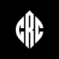 CRC circle letter logo design with circle and ellipse shape. CRC ellipse letters with typographic style. The three initials form a circle logo. CRC Circle Emblem Abstract Monogram Letter Mark Vector. vector