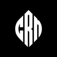 CRM circle letter logo design with circle and ellipse shape. CRM ellipse letters with typographic style. The three initials form a circle logo. CRM Circle Emblem Abstract Monogram Letter Mark Vector. vector