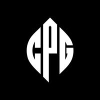 CPG circle letter logo design with circle and ellipse shape. CPG ellipse letters with typographic style. The three initials form a circle logo. CPG Circle Emblem Abstract Monogram Letter Mark Vector. vector