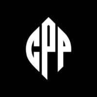 CPP circle letter logo design with circle and ellipse shape. CPP ellipse letters with typographic style. The three initials form a circle logo. CPP Circle Emblem Abstract Monogram Letter Mark Vector. vector