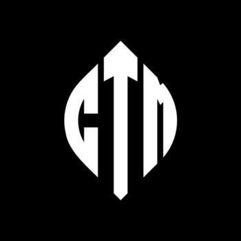 CTM circle letter logo design with circle and ellipse shape. CTM ellipse letters with typographic style. The three initials form a circle logo. CTM Circle Emblem Abstract Monogram Letter Mark Vector. vector