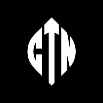 CTN circle letter logo design with circle and ellipse shape. CTN ellipse letters with typographic style. The three initials form a circle logo. CTN Circle Emblem Abstract Monogram Letter Mark Vector. vector