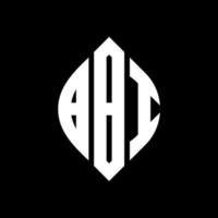 BBI circle letter logo design with circle and ellipse shape. BBI ellipse letters with typographic style. The three initials form a circle logo. BBI Circle Emblem Abstract Monogram Letter Mark Vector. vector