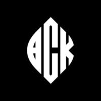 BCK circle letter logo design with circle and ellipse shape. BCK ellipse letters with typographic style. The three initials form a circle logo. BCK Circle Emblem Abstract Monogram Letter Mark Vector. vector