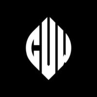 CVW circle letter logo design with circle and ellipse shape. CVW ellipse letters with typographic style. The three initials form a circle logo. CVW Circle Emblem Abstract Monogram Letter Mark Vector. vector