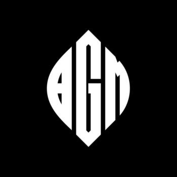 BGM circle letter logo design with circle and ellipse shape. BGM ellipse letters with typographic style. The three initials form a circle logo. BGM Circle Emblem Abstract Monogram Letter Mark Vector. vector