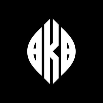 BKB circle letter logo design with circle and ellipse shape. BKB ellipse letters with typographic style. The three initials form a circle logo. BKB Circle Emblem Abstract Monogram Letter Mark Vector. vector