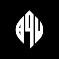 BQV circle letter logo design with circle and ellipse shape. BQV ellipse letters with typographic style. The three initials form a circle logo. BQV Circle Emblem Abstract Monogram Letter Mark Vector. vector