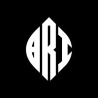 BRI circle letter logo design with circle and ellipse shape. BRI ellipse letters with typographic style. The three initials form a circle logo. BRI Circle Emblem Abstract Monogram Letter Mark Vector. vector