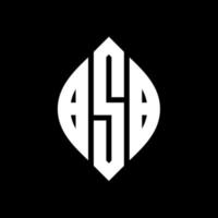 BSB circle letter logo design with circle and ellipse shape. BSB ellipse letters with typographic style. The three initials form a circle logo. BSB Circle Emblem Abstract Monogram Letter Mark Vector. vector