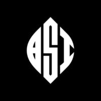 BSI circle letter logo design with circle and ellipse shape. BSI ellipse letters with typographic style. The three initials form a circle logo. BSI Circle Emblem Abstract Monogram Letter Mark Vector. vector