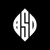 BSO circle letter logo design with circle and ellipse shape. BSO ellipse letters with typographic style. The three initials form a circle logo. BSO Circle Emblem Abstract Monogram Letter Mark Vector. vector