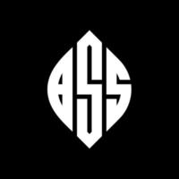 BSS circle letter logo design with circle and ellipse shape. BSS ellipse letters with typographic style. The three initials form a circle logo. BSS Circle Emblem Abstract Monogram Letter Mark Vector. vector
