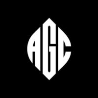 AGC circle letter logo design with circle and ellipse shape. AGC ellipse letters with typographic style. The three initials form a circle logo. AGC Circle Emblem Abstract Monogram Letter Mark Vector. vector