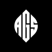 AGS circle letter logo design with circle and ellipse shape. AGS ellipse letters with typographic style. The three initials form a circle logo. AGS Circle Emblem Abstract Monogram Letter Mark Vector. vector