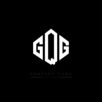 GQG letter logo design with polygon shape. GQG polygon and cube shape logo design. GQG hexagon vector logo template white and black colors. GQG monogram, business and real estate logo.