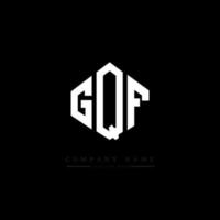 GQF letter logo design with polygon shape. GQF polygon and cube shape logo design. GQF hexagon vector logo template white and black colors. GQF monogram, business and real estate logo.