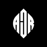 diseño de logotipo de letra de círculo ajr con forma de círculo y elipse. ajr letras elipses con estilo tipográfico. las tres iniciales forman un logo circular. vector de marca de letra de monograma abstracto del emblema del círculo ajr.