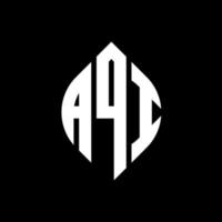 AQI circle letter logo design with circle and ellipse shape. AQI ellipse letters with typographic style. The three initials form a circle logo. AQI Circle Emblem Abstract Monogram Letter Mark Vector. vector