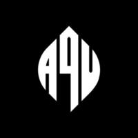 AQV circle letter logo design with circle and ellipse shape. AQV ellipse letters with typographic style. The three initials form a circle logo. AQV Circle Emblem Abstract Monogram Letter Mark Vector. vector