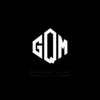 diseño de logotipo de letra gqm con forma de polígono. Diseño de logotipo en forma de cubo y polígono gqm. Gqm hexágono vector logo plantilla colores blanco y negro. Monograma gqm, logotipo comercial e inmobiliario.