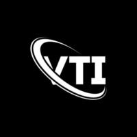 logotipo vti. carta vti. diseño del logotipo de la letra vti. logotipo de vti iniciales vinculado con círculo y logotipo de monograma en mayúsculas. tipografía vti para tecnología, negocios y marca inmobiliaria. vector