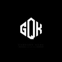 GQK letter logo design with polygon shape. GQK polygon and cube shape logo design. GQK hexagon vector logo template white and black colors. GQK monogram, business and real estate logo.