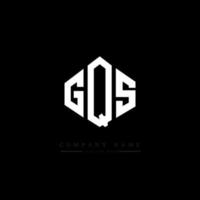 GQS letter logo design with polygon shape. GQS polygon and cube shape logo design. GQS hexagon vector logo template white and black colors. GQS monogram, business and real estate logo.