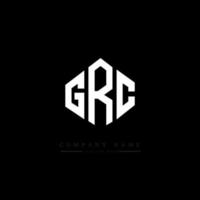 diseño de logotipo de letra grc con forma de polígono. diseño de logotipo en forma de cubo y polígono grc. grc hexágono vector logo plantilla colores blanco y negro. monograma grc, logotipo comercial e inmobiliario.