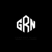 GRN letter logo design with polygon shape. GRN polygon and cube shape logo design. GRN hexagon vector logo template white and black colors. GRN monogram, business and real estate logo.