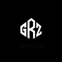 GRZ letter logo design with polygon shape. GRZ polygon and cube shape logo design. GRZ hexagon vector logo template white and black colors. GRZ monogram, business and real estate logo.