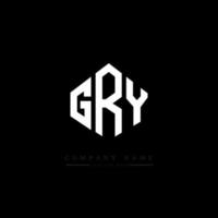 GRY letter logo design with polygon shape. GRY polygon and cube shape logo design. GRY hexagon vector logo template white and black colors. GRY monogram, business and real estate logo.