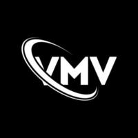 logotipo vmv. letra vmv. diseño del logotipo de la letra vmv. logotipo de iniciales vmv vinculado con círculo y logotipo de monograma en mayúsculas. tipografía vmv para tecnología, negocios y marca inmobiliaria. vector