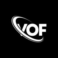 logotipo de vof. v de letra. diseño del logotipo de la letra vof. logotipo de iniciales vof vinculado con círculo y logotipo de monograma en mayúsculas. tipografía vof para tecnología, negocios y marca inmobiliaria. vector