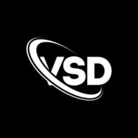 logotipo vsd. letra vs. diseño del logotipo de la letra vsd. logotipo de vsd iniciales vinculado con círculo y logotipo de monograma en mayúsculas. tipografía vsd para tecnología, negocios y marca inmobiliaria. vector