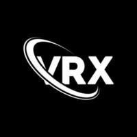 VRX logo. VRX letter. VRX letter logo design. Initials VRX logo linked with circle and uppercase monogram logo. VRX typography for technology, business and real estate brand. vector