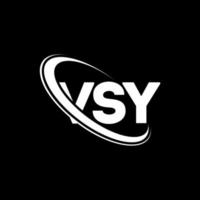 logotipo vs. vsy carta. diseño del logotipo de la letra vsy. logotipo de vsy iniciales vinculado con círculo y logotipo de monograma en mayúsculas. tipografía vsy para tecnología, negocios y marca inmobiliaria. vector