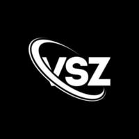 logotipo vsz. letra vsz. diseño del logotipo de la letra vsz. logotipo de iniciales vsz vinculado con círculo y logotipo de monograma en mayúsculas. tipografía vsz para tecnología, negocios y marca inmobiliaria. vector