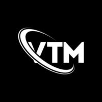 logotipo vtm. carta vtm. diseño del logotipo de la letra vtm. logotipo de iniciales vtm vinculado con círculo y logotipo de monograma en mayúsculas. tipografía vtm para tecnología, negocios y marca inmobiliaria. vector