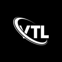 logotipo vtl. letra vlt. diseño de logotipo de letra vtl. logotipo de vtl de iniciales vinculado con círculo y logotipo de monograma en mayúsculas. tipografía vtl para tecnología, negocios y marca inmobiliaria. vector