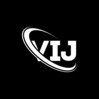 VIJ logo. VIJ letter. VIJ letter logo design. Initials VIJ logo linked with circle and uppercase monogram logo. VIJ typography for technology, business and real estate brand. vector