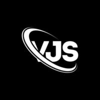 logotipo de vjs. carta vjs. diseño del logotipo de la letra vjs. logotipo de vjs iniciales vinculado con círculo y logotipo de monograma en mayúsculas. tipografía vjs para tecnología, negocios y marca inmobiliaria. vector