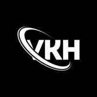 logotipo vkh. letra vkh. diseño del logotipo de la letra vkh. logotipo de las iniciales vkh vinculado con el círculo y el logotipo del monograma en mayúsculas. tipografía vkh para tecnología, negocios y marca inmobiliaria. vector