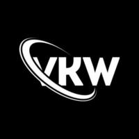 logotipo vkw. letra vkw. diseño del logotipo de la letra vkw. logotipo de vkw de iniciales vinculado con círculo y logotipo de monograma en mayúsculas. tipografía vkw para tecnología, negocios y marca inmobiliaria. vector