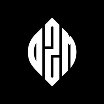 DZM circle letter logo design with circle and ellipse shape. DZM ellipse letters with typographic style. The three initials form a circle logo. DZM Circle Emblem Abstract Monogram Letter Mark Vector. vector
