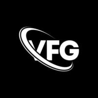 logotipo vfg. letra vg. diseño del logotipo de la letra vfg. logotipo de iniciales vfg vinculado con círculo y logotipo de monograma en mayúsculas. tipografía vfg para tecnología, negocios y marca inmobiliaria. vector