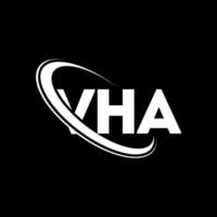 VHA logo. VHA letter. VHA letter logo design. Initials VHA logo linked with circle and uppercase monogram logo. VHA typography for technology, business and real estate brand. vector