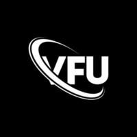 logotipo de vfu. carta vfu. diseño del logotipo de la letra vfu. logotipo de las iniciales vfu vinculado con el círculo y el logotipo del monograma en mayúsculas. tipografía vfu para tecnología, negocios y marca inmobiliaria. vector