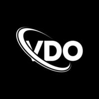 VDO logo. VDO letter. VDO letter logo design. Initials VDO logo linked with circle and uppercase monogram logo. VDO typography for technology, business and real estate brand. vector